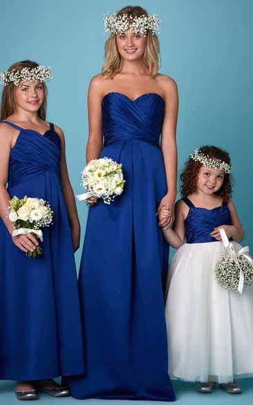 Criss-Cross Sleeveless Sweetheart Satin Bridesmaid Dress