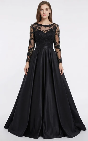 Gothic Black Satin Ball Gown Plus Size