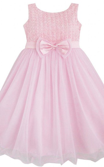Sleeveless A-line Pleated Dress With Bows
