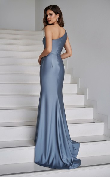 Sultry Ruched Satin Prom Dress