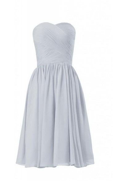 Sweetheart Short Chiffon Dress With Crisscross Ruching