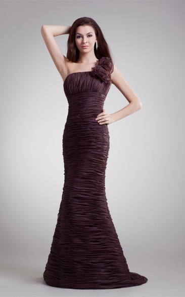 Stylish Sleeveless Floral Brush Train Special Occasion Dresses