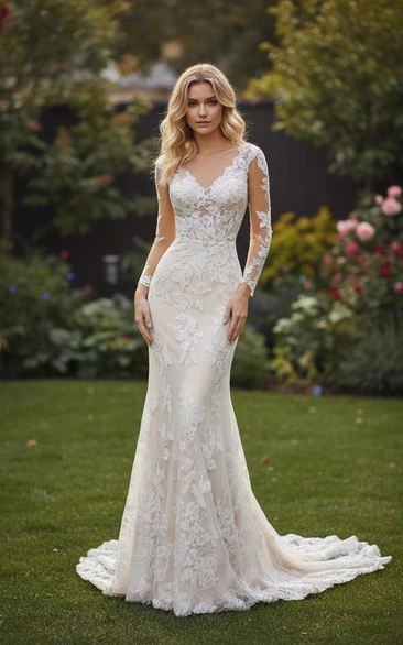 Elegant Jewel Neck Mermaid Gown