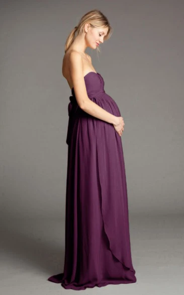 Sweetheart Bowed Empire Sleeveless Chiffon Bridesmaid Dress