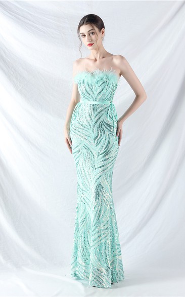 Double-Binding Rope-Binding Craft-Made Ostrich Feather Encrypted Laminated Beads High-End Evening Dress