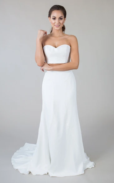 Sheath Sweetheart Chiffon Wedding Dress
