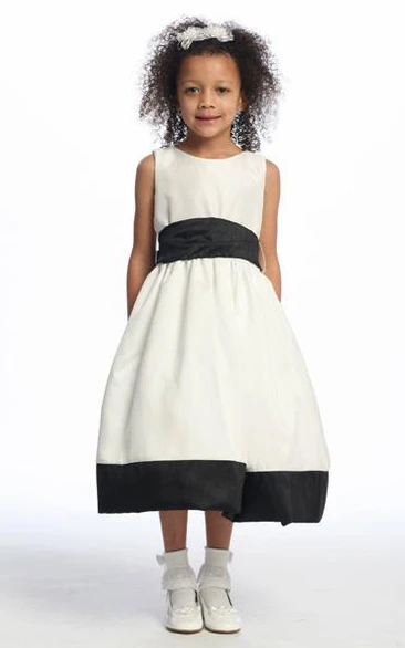 Tea-Length Floral Floral Flower Girl Dress