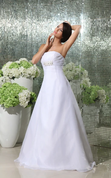 Fabulous Strapless A-Line Organza Dress With Ruffled Bodice