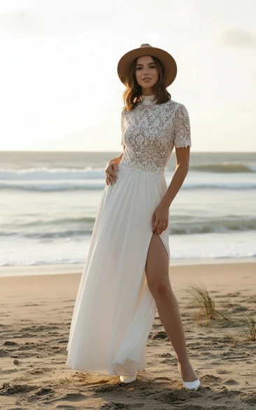 Modern Two-Piece Lace Wedding Set