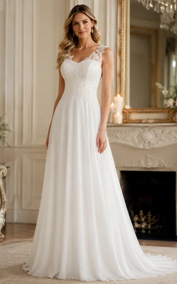 Short Straps Sweetheart V-Neck Cap Illusion Ruching Beading Appliques Flower Embroidery Illusion Flower Brush Train Backless Zipper Illusion Lace-Up Back Straps Keyhole Lace Sequins Dress