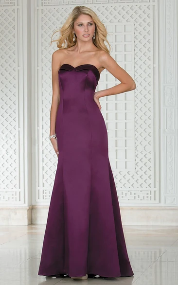 Sweetheart Mermaid Satin Bridesmaid Dress With Pleats