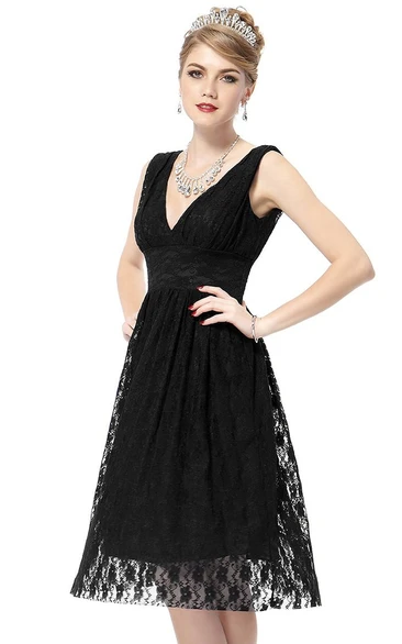 V-neckline All-over Lace Wedding Dress With V-back