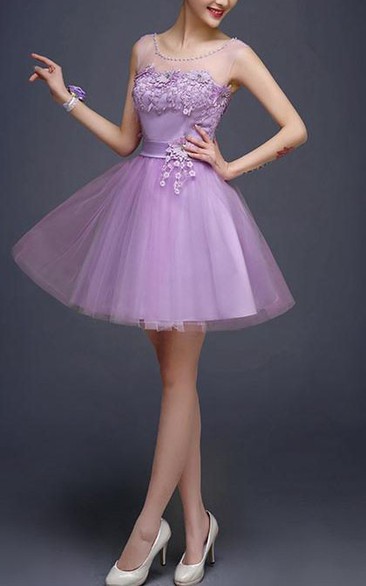 Superb Jewel Neck A-Line Short Prom Dress