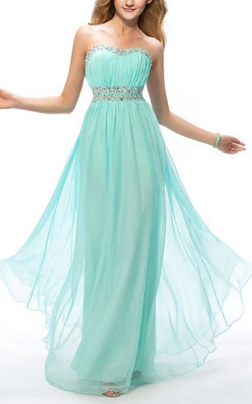 Delicate Sweetheart Beading A-Line Full-Length Prom Dress