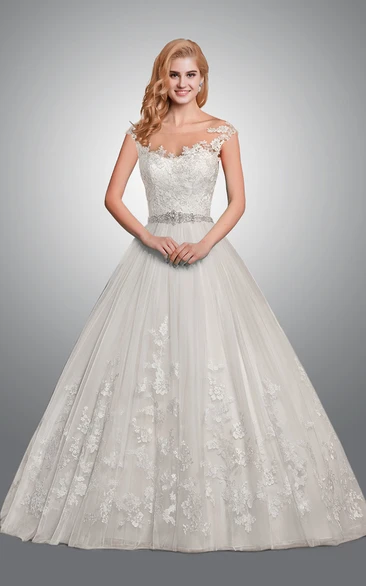 Ball Gown Lace Wedding Dress Styles With Sexy Back