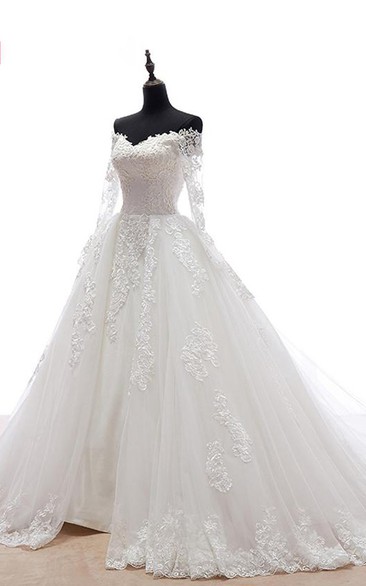 Sweetheart Appliques Tulle Lace Organza Dress