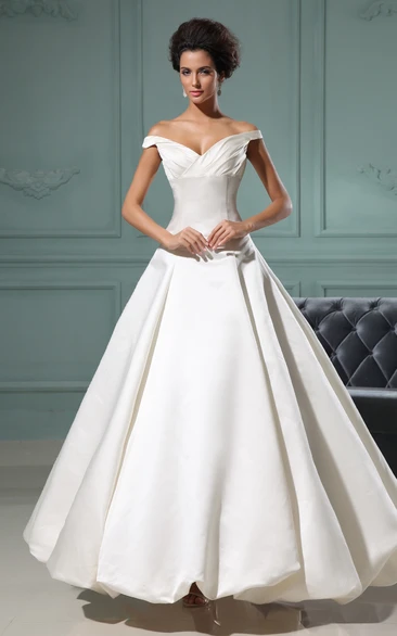 Deep V-Neck A-Line Satin Dress With Pick-Up Hem