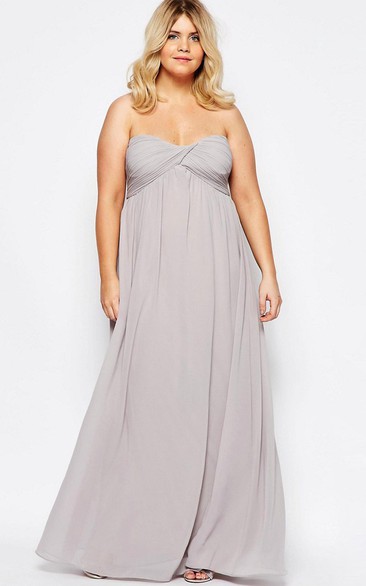 A-Line Floor-Length Sweetheart Ruched Empire Sleeveless Chiffon Bridesmaid Dress