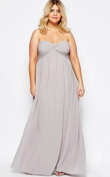 A-Line Floor-Length Sweetheart Ruched Empire Sleeveless Chiffon Bridesmaid Dress