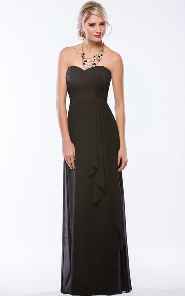 Sweetheart A-Line Floor-Length Bridesmaid Dress With Ruffles