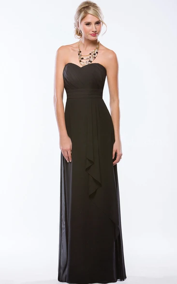 Sweetheart A-Line Floor-Length Bridesmaid Dress With Ruffles