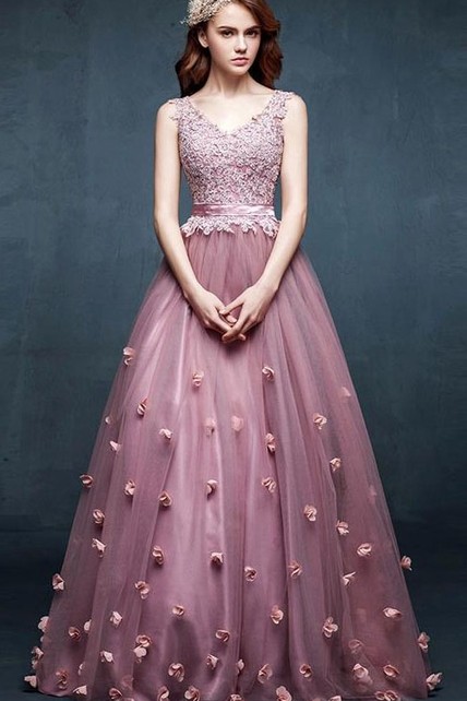 green emerald velvet dress Romantic Sleeveless V-Neck A Line Wedding Dress with Embroidery main image 1