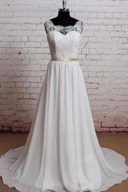 sachin and babi light blue dress Illusion Bodice Lace Chiffon Mermaid Wedding Gown See Through Effect  Wedding Dresses AWD1685
