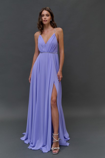 Long Formal Light Purple Dress Casual Spaghetti V-Neck Chiffon Front Split Dress Lavender, Size 16 Long Formal Light Purple Dress Casual Spaghetti V-Neck Chiffon Front Split Dress Lavender, Size 16