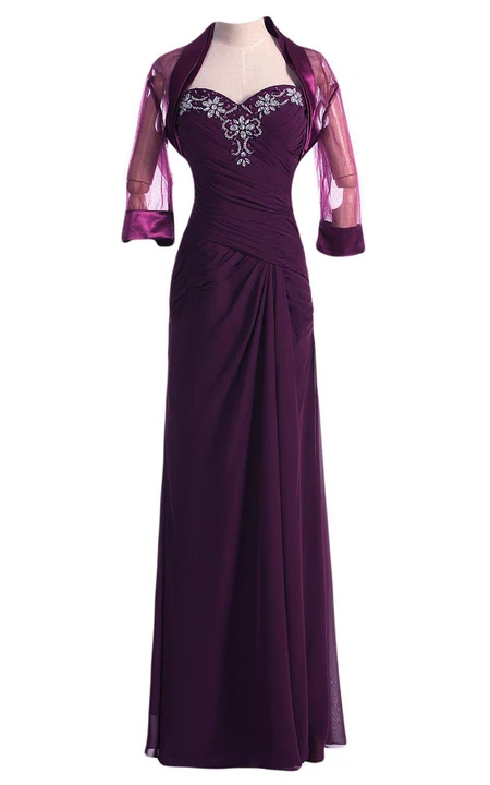 Sweetheart Chiffon Gown With Matching Jacket - Dorris Wedding