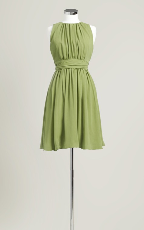 Sleeveless A-Line Short Dress With Jewel Neck - 15