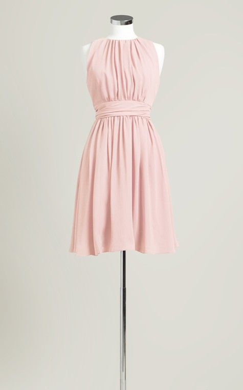 Sleeveless A-Line Short Dress With Jewel Neck - 7