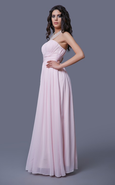 Feminine Strapless Empire-waisted Prom Gown with Pleats - 2