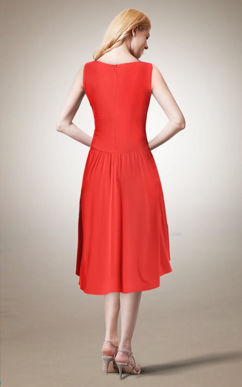 Sleeveless A-line High Low Dress - 2
