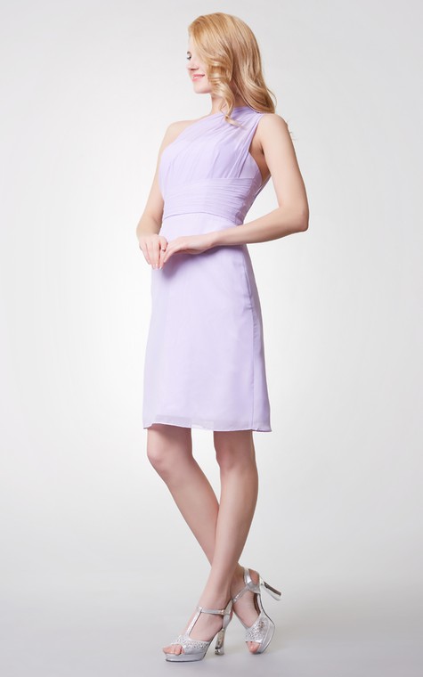 Bohemia One Shoulder Ruched Form-fitted Chiffon Dress - 2