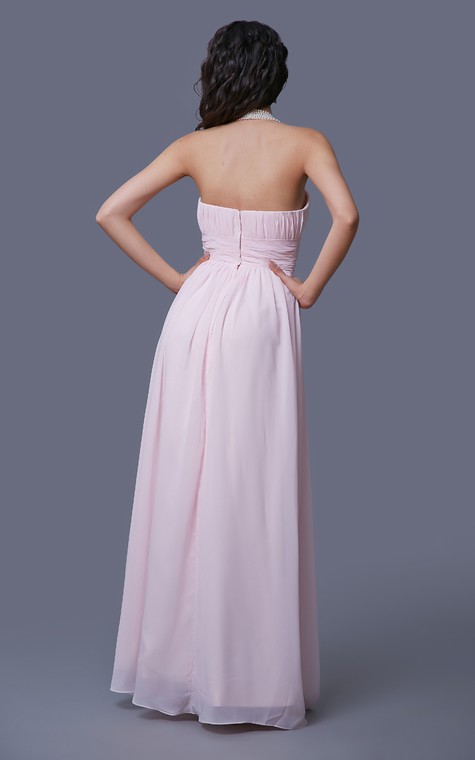 Feminine Strapless Empire-waisted Prom Gown with Pleats - 3