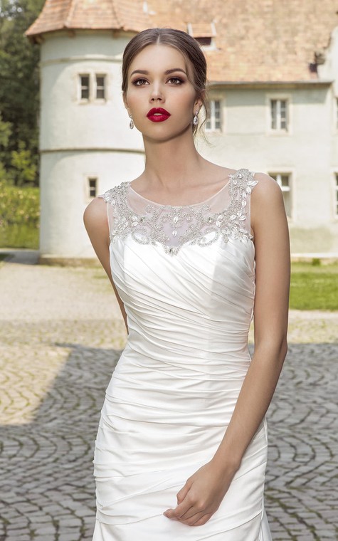 Floor-length Ruching Crystal Detailing Dress - 2