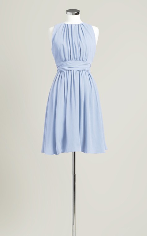 Sleeveless A-Line Short Dress With Jewel Neck - 13