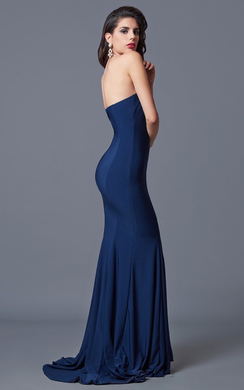 Sexy Sweetheart Mermaid Jersey Gown With Pleats - 1