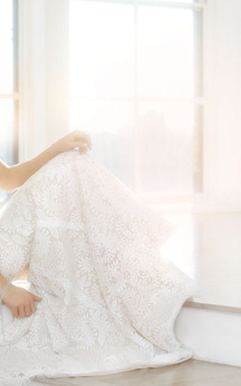 Classic Sleeveless V-Neck Floor Length Lace Dress - 3