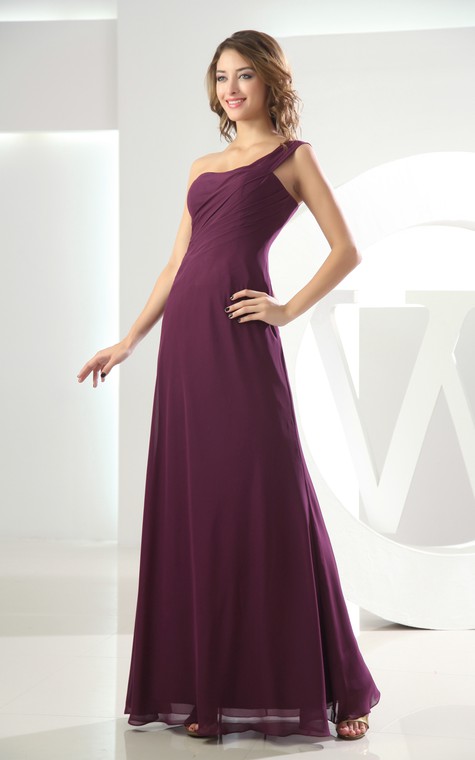 Adorable Chiffon Sleeveless Floor-Length Dress With Ruching - 4