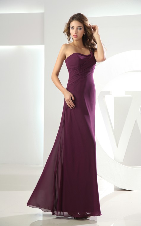 Adorable Chiffon Sleeveless Floor-Length Dress With Ruching - 3