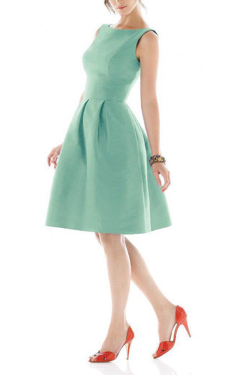Vintage A-line Satin Short Dress - 1