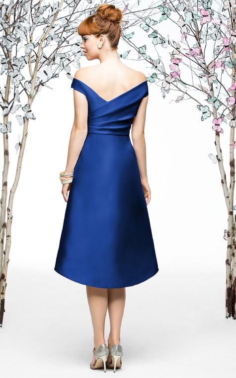 Knee-Length Chiarming Satin A-Line Dress - 2