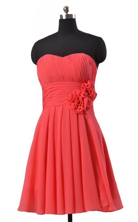 Sweetheart Pleated Chiffon A-line Gown With Floral Sash - 2