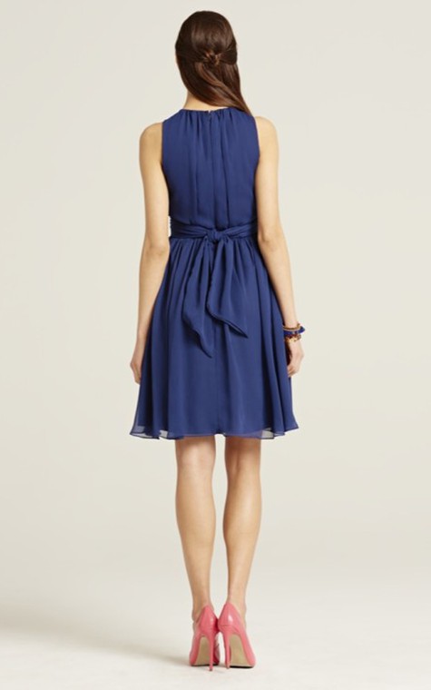 Sleeveless A-Line Short Dress With Jewel Neck - 11