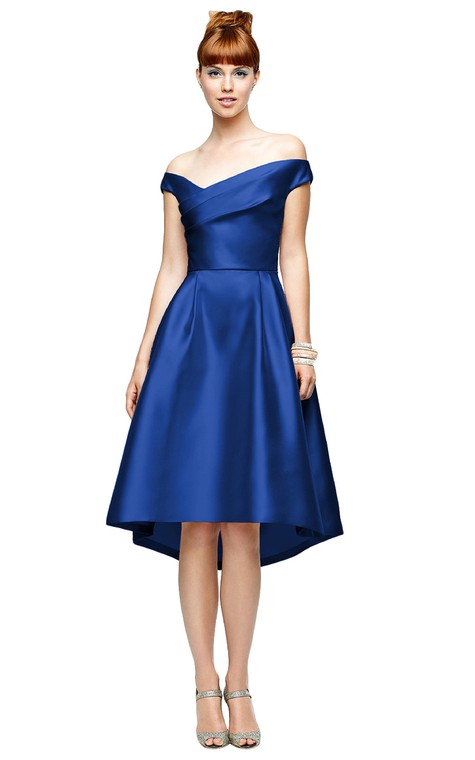 Knee-Length Chiarming Satin A-Line Dress - 1