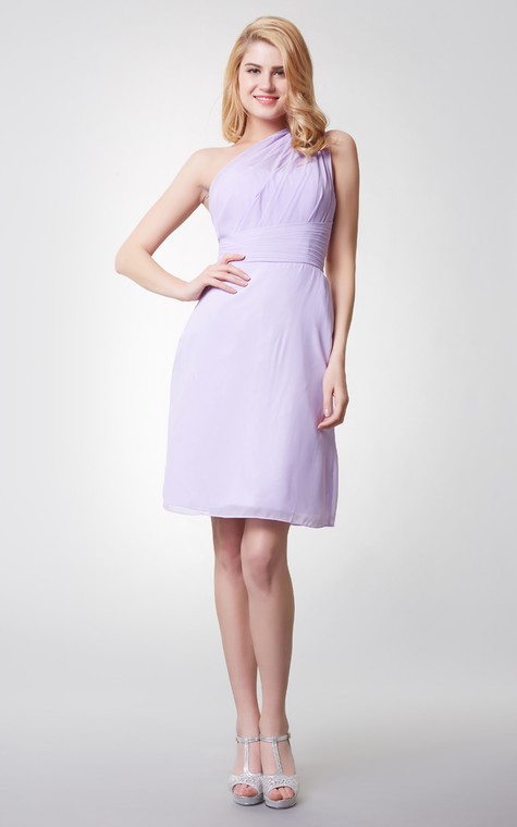 Bohemia One Shoulder Ruched Form-fitted Chiffon Dress - 1