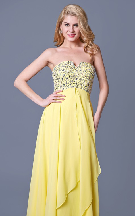 Charming Jewel-beaded Flyaway Chiffon Gown - 4