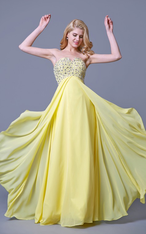 Charming Jewel-beaded Flyaway Chiffon Gown - 5