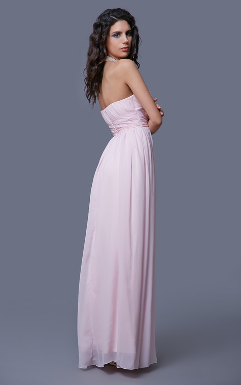 Feminine Strapless Empire-waisted Prom Gown with Pleats - 4